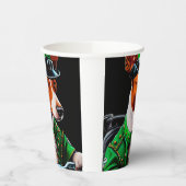 Basenji Dogバイクを運転する聖パトリックの日 紙コップ (左)