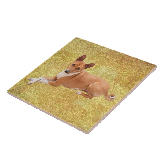 Basenji Dog  タイル (側面)
