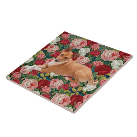 Basenji Dog  タイル (側面)