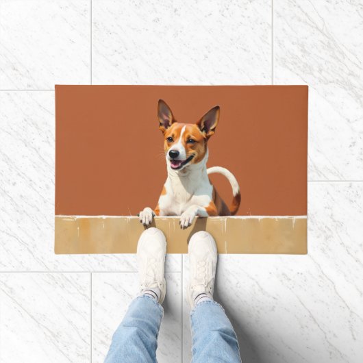 Basenji Dog Doormat Art ドアマット (室内)