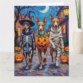 Basenji Dogsトリックオアトリートハロウィーンコスチューム カード (正面)