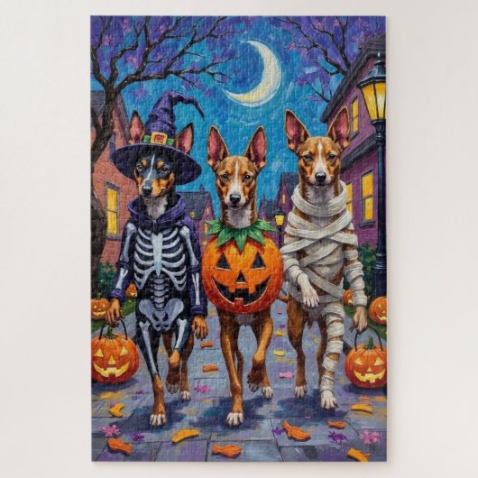 Basenji Dogs Trick-or-Treating Halloween Costumes ジグソーパズル (縦)