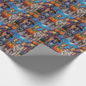 Basenji Dogs Trick-or-Treating Halloween Costumes ラッピングペーパー (角)