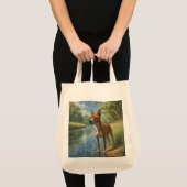 Basenji Elegant Grocery Tote Bag トートバッグ (正面(商品))