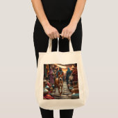 Basenji Elegant Grocery Tote Bag トートバッグ (正面(商品))