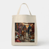Basenji Elegant Grocery Tote Bag トートバッグ (裏面)
