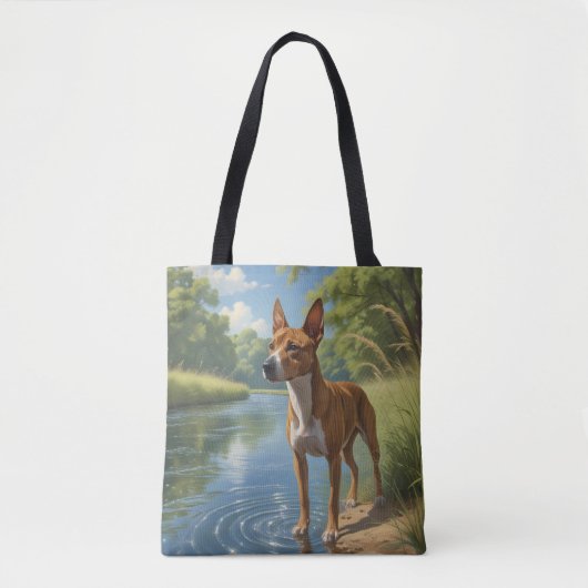 Basenji Elegant Shoulder Tote Bag トートバッグ (正面)