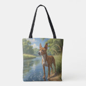 Basenji Elegant Shoulder Tote Bag トートバッグ (裏面)