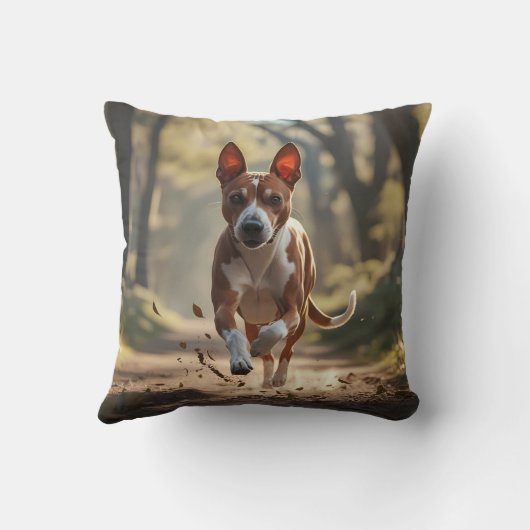 Basenji Elegant Throw Pillow クッション (裏面)