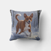 Basenji Elegant Throw Pillow クッション (裏面)