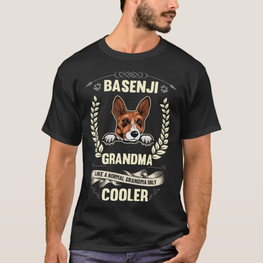 Basenji Grandma Like A Normal Grandma Only Cooler Tシャツ (正面)