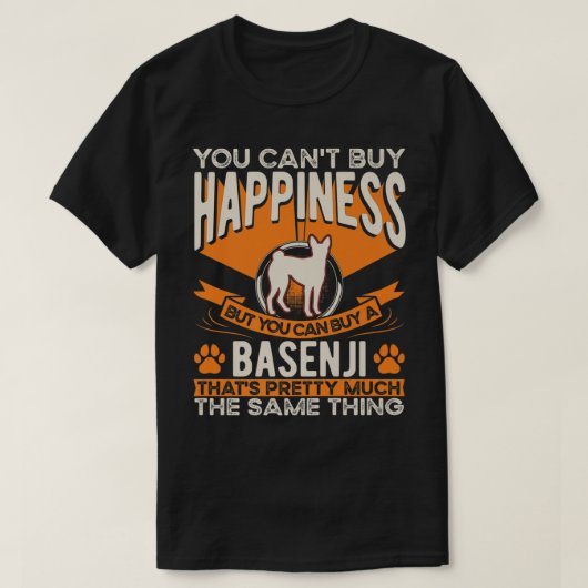 Basenji Happiness Congo Terrier Basenji Premium Tシャツ (デザイン正面)