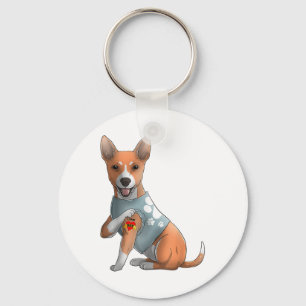 Basenji I Love Mom Tattoo-Dog Shirt おもしろい Mothers キーホルダー