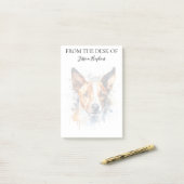Basenji Lover Monogrammed Dog ポストイット (デスク上)
