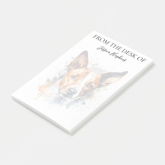 Basenji Lover Monogrammed Dog ポストイット (アングル)