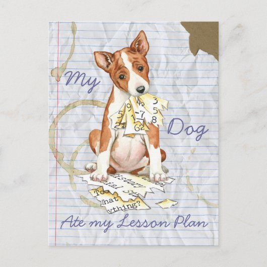 Basenji My Lesson 食べ Plan ポストカード (正面)