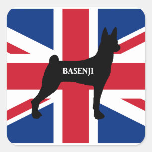 basenji name silhouette england_統一されたKingdom fla スクエアシール