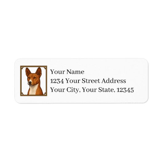 Basenji Return Address Labels ラベル (正面)
