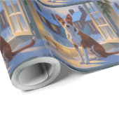 Basenji With Christmas Lights Holiday ラッピングペーパー (ロールコーナー)