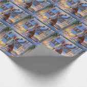 Basenji With Christmas Lights Holiday ラッピングペーパー (角)