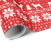 Basenjisのクリスマスのセーターパターン赤 ラッピングペーパー (ロールコーナー)