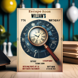 Bashの手がかりスパイエスケープルーム7th誕生日招待状 招待状