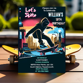 Bash Scooter Jump Zone Skateboarding 13誕生日 招待状