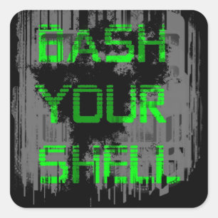 Bash Your Shell pcノートブックPCデカール スクエアシール