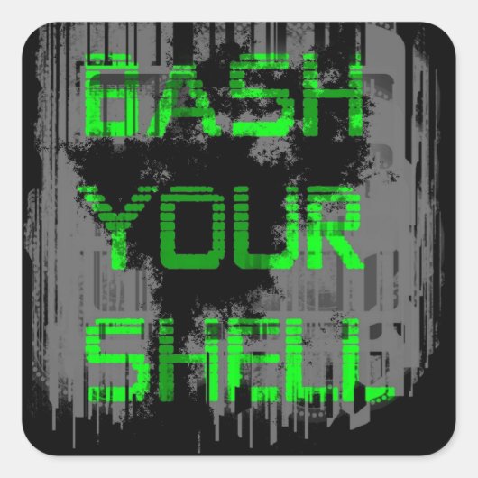 Bash Your Shell pcノートブックPCデカール スクエアシール (正面)