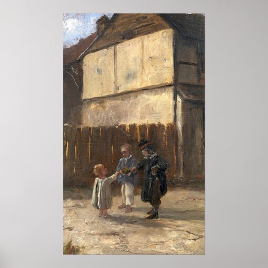 Bashkirtseff – 庭の男の子 ポスター (正面)