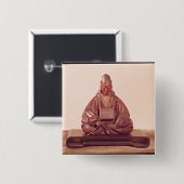 Basho江戸時代のつけられていた彫像 缶バッジ (正面&裏面)