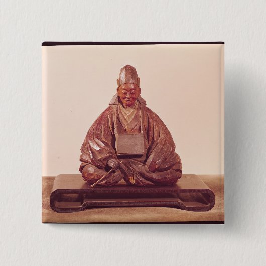 Basho江戸時代のつけられていた彫像 缶バッジ (正面)