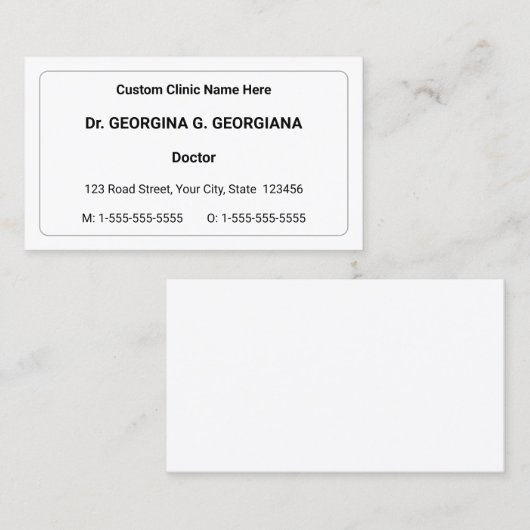 Basic、シンプル、Healthcare Specialist Business Card 名刺 (正面/裏面)