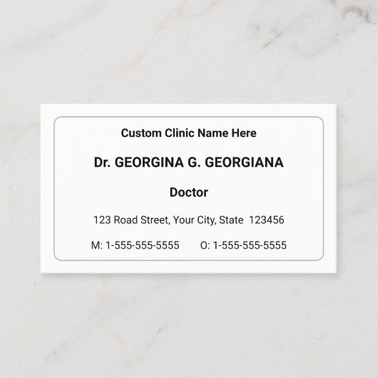 Basic、シンプル、Healthcare Specialist Business Card 名刺 (正面)