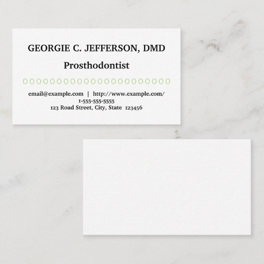 Basic & ミニマル Prothodontistの名刺 名刺 (正面/裏面)