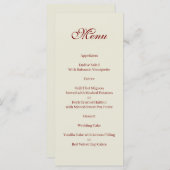 Basic and Elegant beige and burgundy Menu メニュー (正面/裏面)