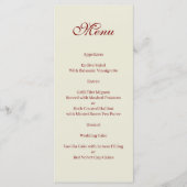 Basic and Elegant beige and burgundy Menu メニュー (正面)