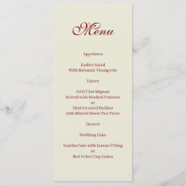 Basic and Elegant beige and burgundy Menu メニュー