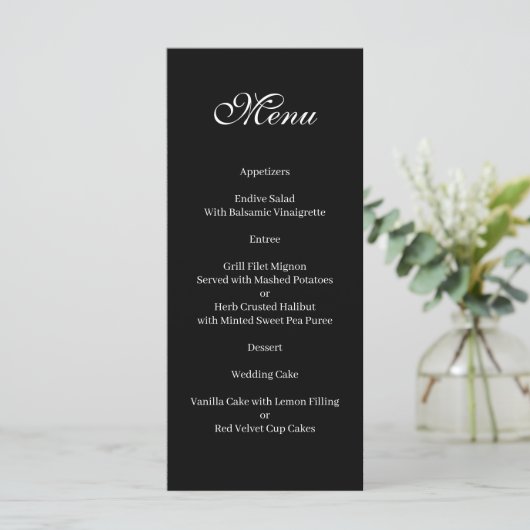 Basic and Elegant black and white Menu メニュー (スタンド正面)
