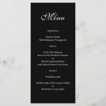 Basic and Elegant black and white Menu