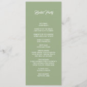 Basic and Elegant double side program card  プログラム (裏面)