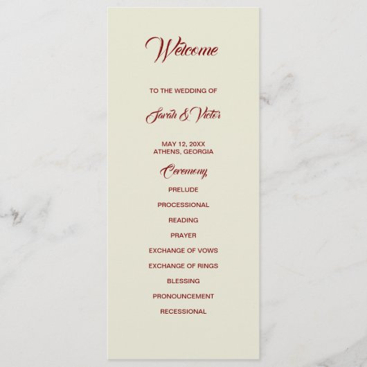 Basic and Elegant double side program card  プログラム (正面)