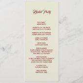 Basic and Elegant double side program card  プログラム (裏面)