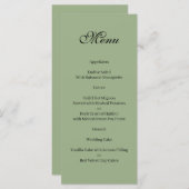 Basic and Elegant green and white Menu メニュー (正面/裏面)