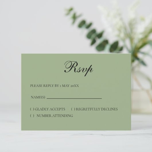 Basic and Elegant RSVP card (スタンド正面)