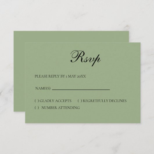 Basic and Elegant RSVP card (正面/裏面)