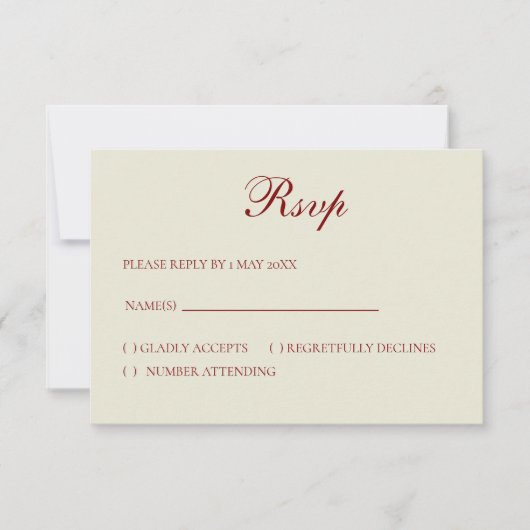 Basic and Elegant RSVP card (正面)
