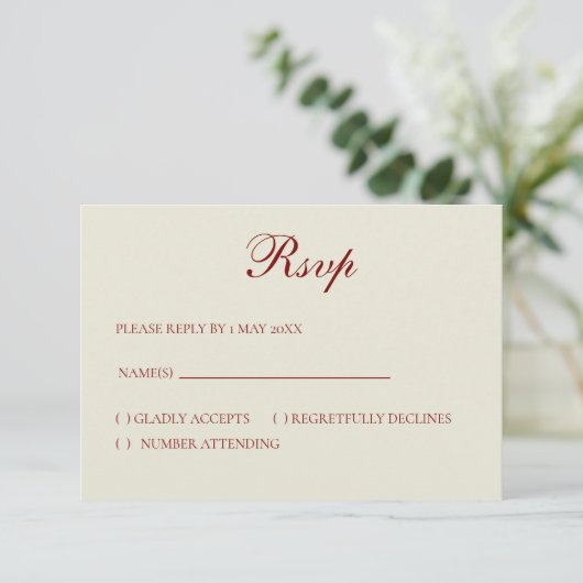 Basic and Elegant RSVP card (スタンド正面)