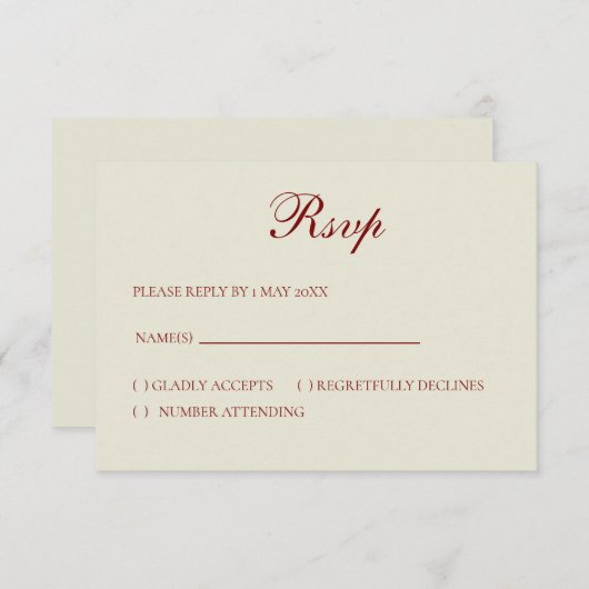 Basic and Elegant RSVP card (正面/裏面)