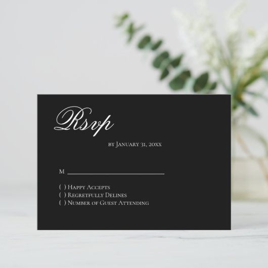 Basic and Elegant RSVP Card (スタンド正面)
